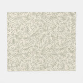 セレーネセージグリーン | 穏やかなリーフWhisp フリースブランケット (正面(横))