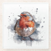 セレーネロビン ガラスコースター (正面)