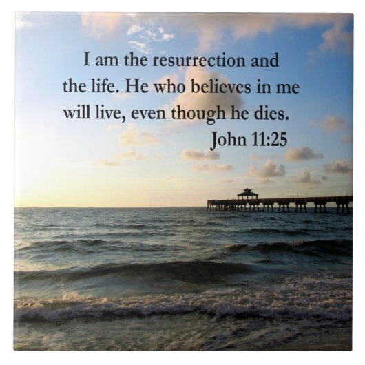 セレーネ・ジョン11:25聖なる書物、 経典デザイン タイル (正面)