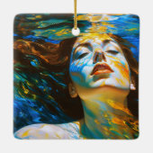 "セレーネ" – 水中の女性 セラミックオーナメント (裏面)