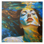 "セレーネ" – 水中の女性 タイル (正面)