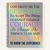 セレ感動的ニティ祈りの言葉レカラフルインボー ノートブック (正面)