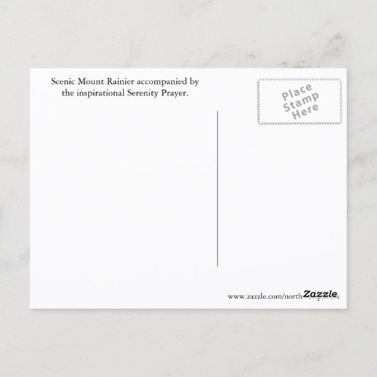 セレ感動的ニティ祈りの言葉山レイニア ポストカード (裏面)