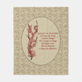 セレ感動的ニティ祈りの言葉 フリースブランケット (正面)