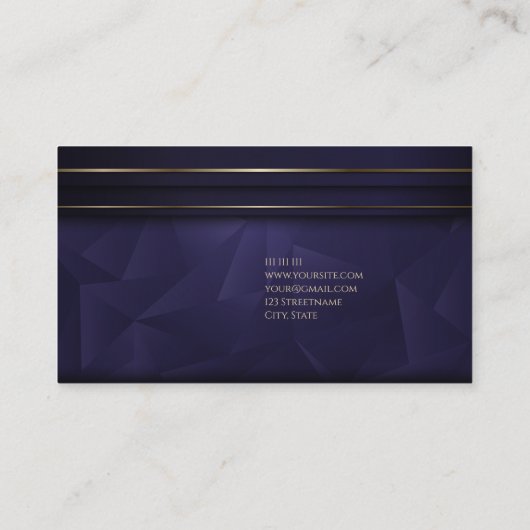 セロイウスダークブルーエレガントプロフェッショナルプレミアム 名刺 (裏面)