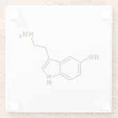 セロトニンの分子化学式 ガラスコースター (裏面)