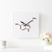 セロトニンの分子化学式 スクエア壁時計 (ホーム)