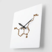 セロトニンの分子化学式 スクエア壁時計 (傾斜)