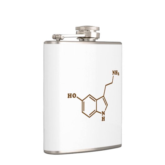 セロトニンの分子化学式 フラスク (右)