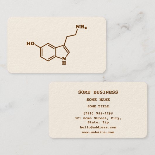 セロトニンの分子化学式 名刺 (正面/裏面)