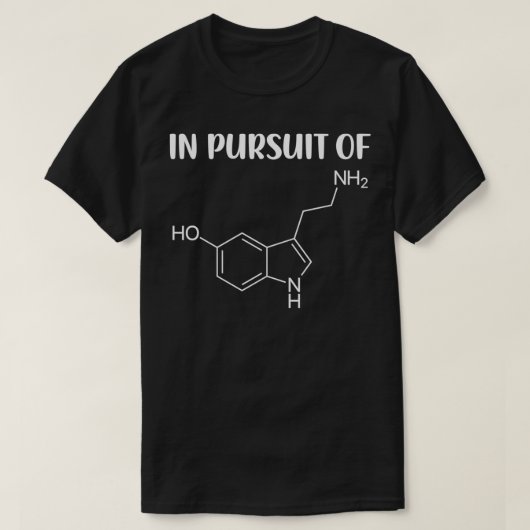 セロトニン分子を追求する Tシャツ (デザイン正面)