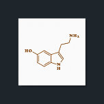 セロトニン分子化学式 キャンバスプリント<br><div class="desc">セロトニン分子～化学骨格構造式オーガニック化合物。Globe Trottersは、地球の特異な画像を専門のまわりにに扱っている。グリーティングカユニークード、はがき、ポスター、マウスパッドなど。</div>
