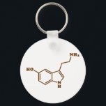 セロトニン分子化学式 キーホルダー<br><div class="desc">セロトニン分子～化学骨格構造式オーガニック化合物。Globe Trottersは、地球の特異な画像を専門のまわりにに扱っている。グリーティングカユニークード、はがき、ポスター、マウスパッドなど。</div>