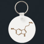 セロトニン分子化学式 キーホルダー<br><div class="desc">セロトニン分子～化学骨格構造式オーガニック化合物。Globe Trottersは、地球の特異な画像を専門のまわりにに扱っている。グリーティングカユニークード、はがき、ポスター、マウスパッドなど。</div>