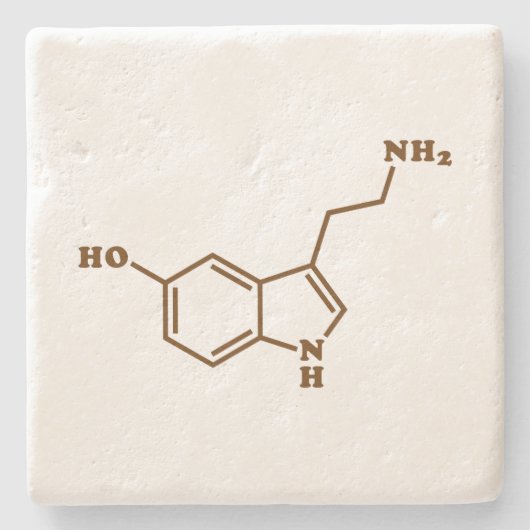 セロトニン分子化学式 ストーンコースター (正面)