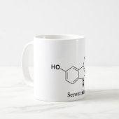 セロトニン分子化学科学 コーヒーマグカップ (正面左)