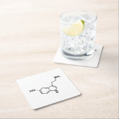 セロトニン化学式科学記号要素 スクエアペーパーコースター (インサイチュ)