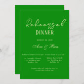 セロリと森の緑のリハーサルディナー 招待状 (正面/裏面)