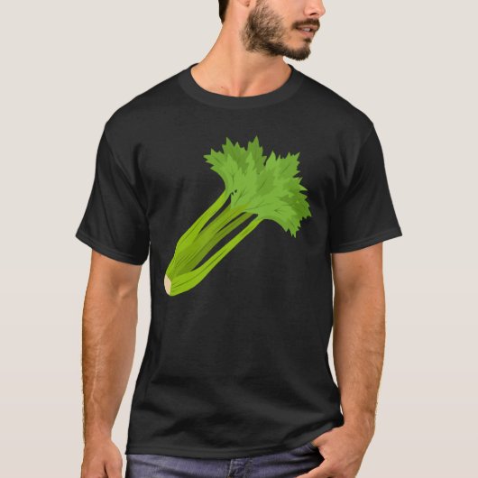 セロリを食べる皮肉な言葉 野菜 食べ物 Tシャツ (正面)