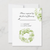 セロリーグリーン単色リース返信カード 出欠カード (正面)