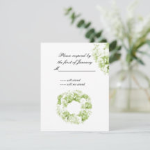 セロリーグリーン単色リース返信カード