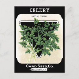 セロリーシードパケットグリーンブラックベジタブルガーデン ポストカード