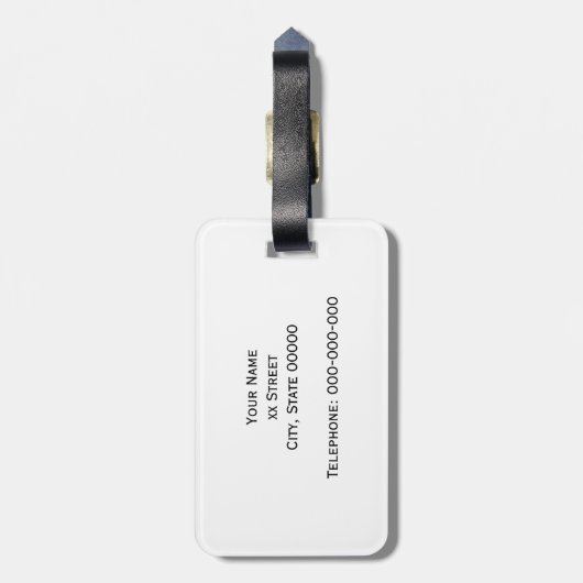 セロリ水玉模様アクアクローバー3モノグラム ラゲッジタグ (裏面縦)