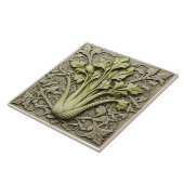 セロリ – アールヌーボー陶磁器タイル タイル (側面)