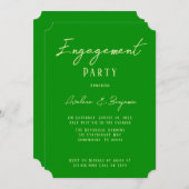 セロリ&フォレストグリーンカラー婚約パーティ 招待状 (正面/裏面)