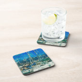 セワードアラスカ抽象芸術印象派の港 コースター (右側)