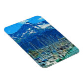 セワードアラスカ抽象芸術印象派の港 マグネット (右側)