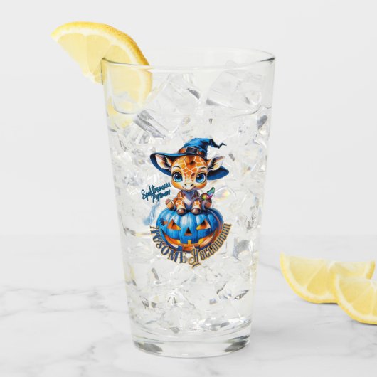 センかわいこちゃん | キリン | 自閉症ハロウィーン タンブラーグラス (アイス正面)