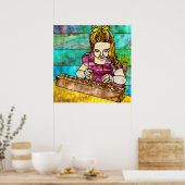 センサー付きMontessori子（シリンダブロック） ポスター (キッチン)