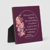 センスと感性引用文I – かわいいスタイル フォトプラーク (正面)