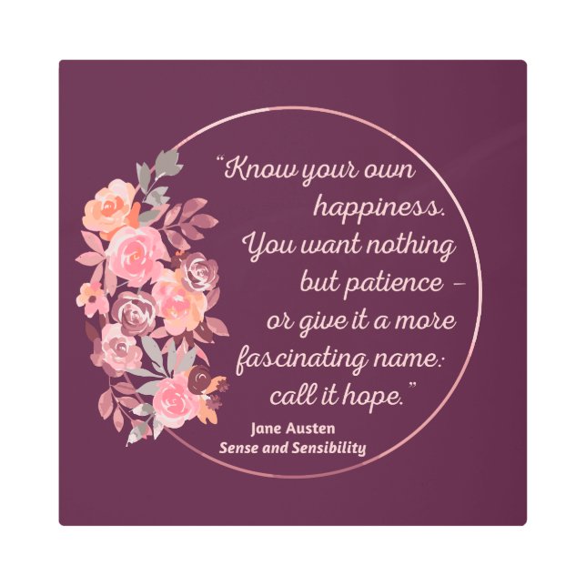 センスと感性引用文I – かわいいスタイル メタルプリント (正面)