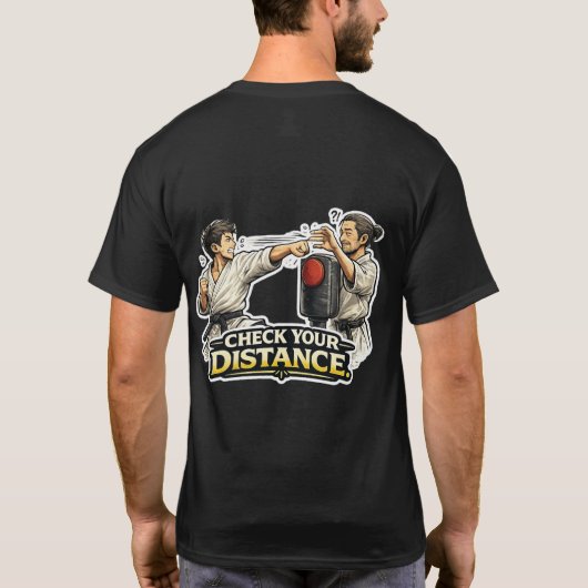 センスイの必需品 距離をチェック 武道 Tシャツ (裏面)