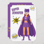 センセーショナルなスーパーヒーロー誕生日素晴らしアメージング 招待状 (正面/裏面)