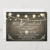 センセーショナルな六十歳のサプライズ誕生日パーティー 招待状 (正面)