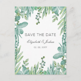 センセーショナルな多肉婚結婚式の日付を保存 案内ポストカード
