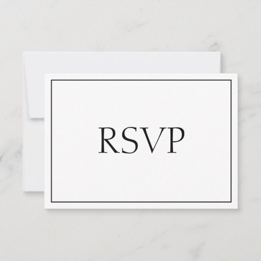 センセーショナルな白黒レスポンスRSVP 出欠カード (正面)