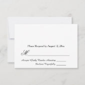 センセーショナルな白黒レスポンスRSVP 出欠カード (裏面)
