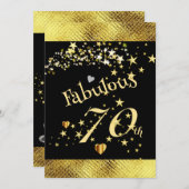 センセーショナルな70歳の誕生日パーティーの招待状 招待状 (正面/裏面)