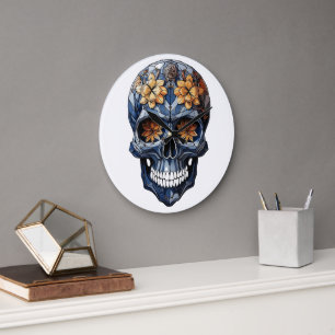 🕰️💀センセーショナルスカルウォールクロック💀🕰️ ラージ壁時計