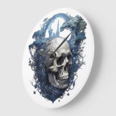 🕰️💀センセーショナルスカルウォールクロック💀🕰️ ラージ壁時計 (傾斜)