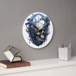 🕰️💀センセーショナルスカルウォールクロック💀🕰️ ラージ壁時計