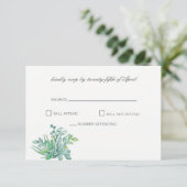 センセーショナル多肉婚結婚式RSVPカード 出欠カード (スタンド正面)