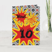 センセーショナル10誕生日スターバストお祝い カード (正面)