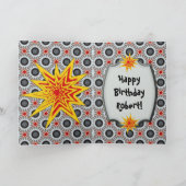 センセーショナル10誕生日スターバストお祝い カード (内部)