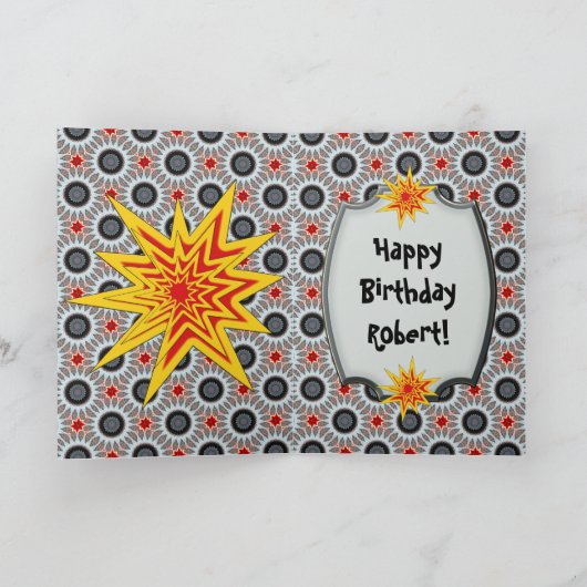 センセーショナル10誕生日スターバストお祝い カード (内部)