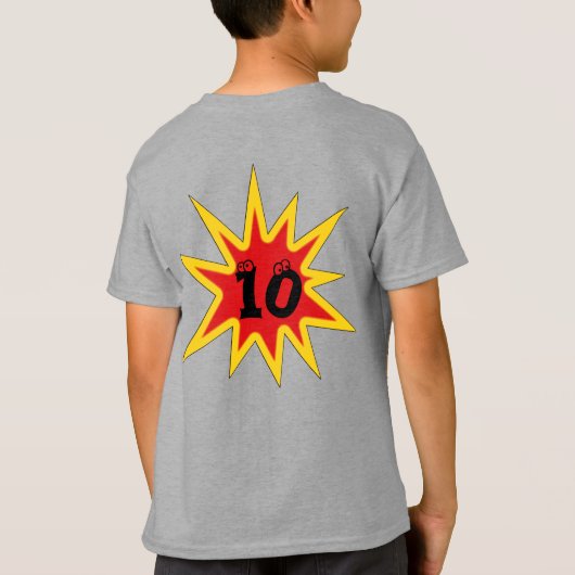 センセーショナル10誕生日スターバストお祝い Tシャツ (裏面)